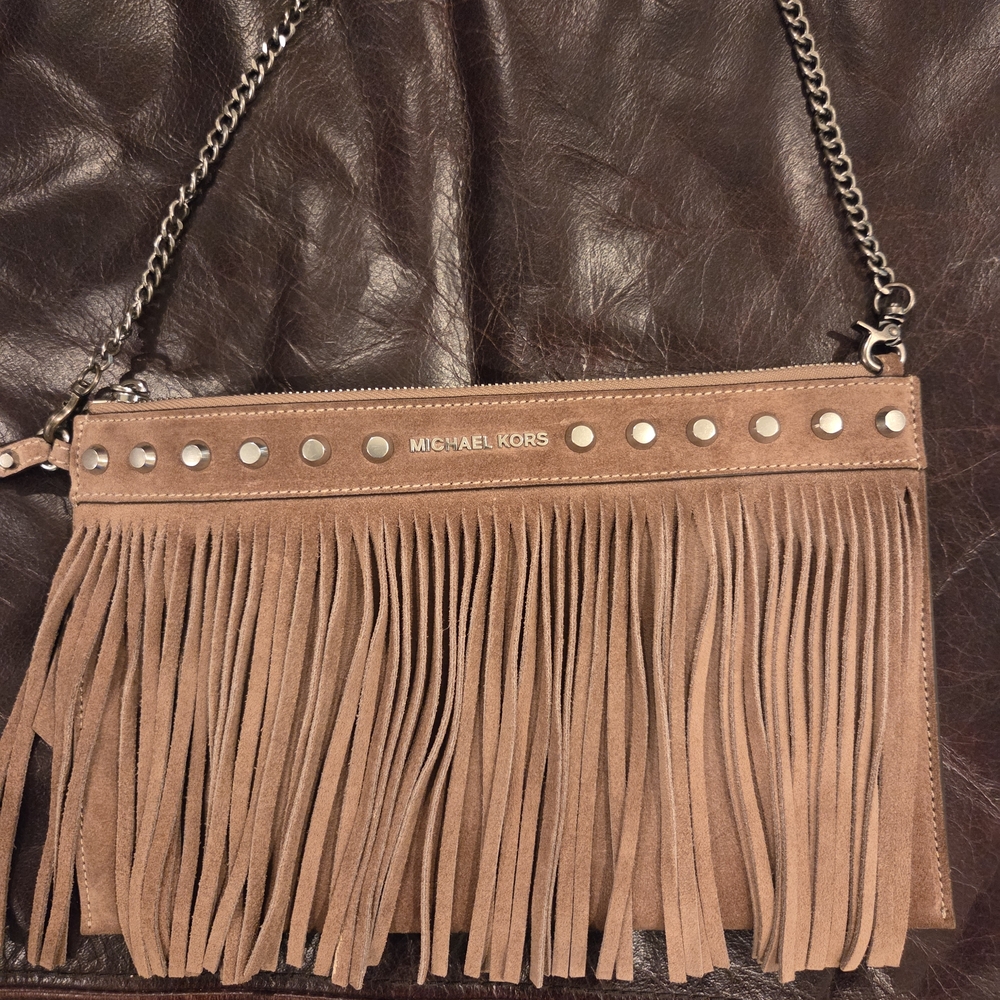 Michael Kors Tan Fringe Crossbody Bag
